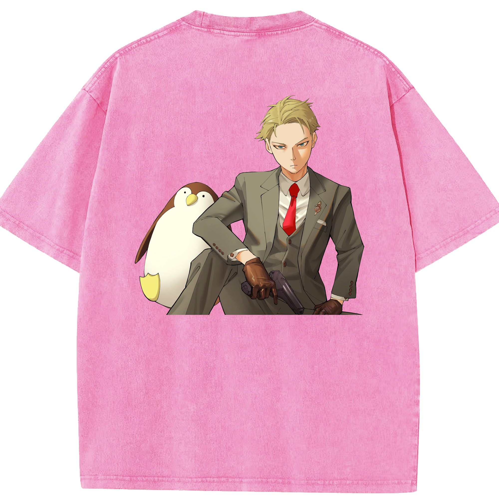 （画像用） SPY×FAMILY间谍家家酒 綿100% ヴィンテージ風 半袖Tシャツ（背面プリント）